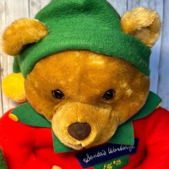 Hallmark Chris the Elf Bear Santa’s Workshop Plush Christmas Teddy Bear 14” - Picture 2 of 6